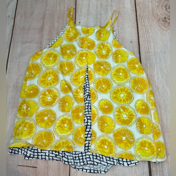 Anthropolgie Porridge Women’s XS Lemons Print Layered Silky Flowy Tank Top - Picture 9 of 9